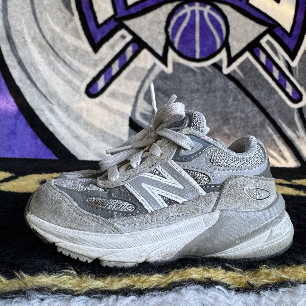 Size 7c - New Balance 990v6 Kids Boys Toddler Gray Shoes Athletic Sneakers